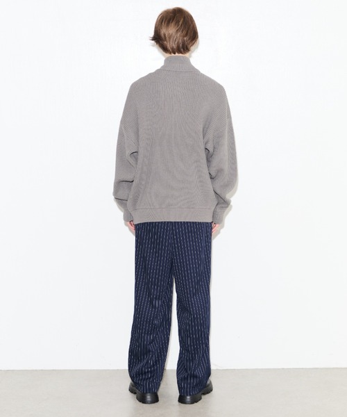 Lui's（ルイス）の「【Neucon/ニューコン】ストライプ/チェック ワイドスラックスパンツ（その他パンツ・メンズ・ネイビー/キャメル・1/2）」の9枚目の写真