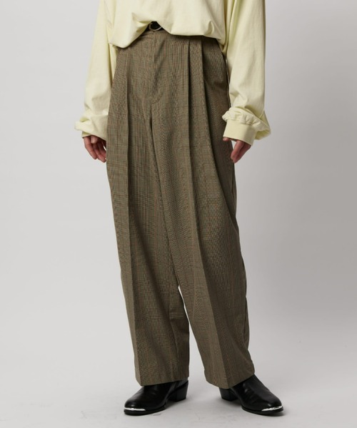 Lui's（ルイス）の「【Neucon/ニューコン】ストライプ/チェック ワイドスラックスパンツ（その他パンツ・メンズ・ネイビー/キャメル・1/2）」の16枚目の写真