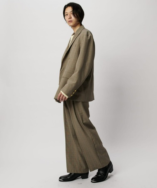 Lui's（ルイス）の「【Neucon/ニューコン】ストライプ/チェック ワイドスラックスパンツ（その他パンツ・メンズ・ネイビー/キャメル・1/2）」の19枚目の写真