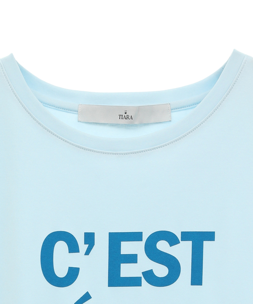 Tiara（ティアラ）の「ロゴTシャツフレンチスリーブTシャツ（Tシャツ/カットソー・レディース・ピンク/ホワイト/ブルー・FREE）」の5枚目の写真