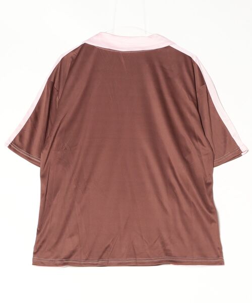 ユニフォーム風Tシャツ オーバーサイズ ユニセック 2color L3146 LYEON（リヨン）の「サッカーユニフォーム風Tシャツ/襟付き