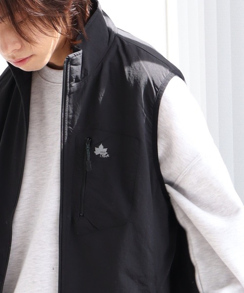 LOGOS park(ロゴスパーク)の「【LOGOS Park/ロゴスパーク】撥水加工 マイクロリップ 裏フリース ベスト(ベスト・メンズ・カーキ/ベージュ/ネイビー/オレンジ/ブラック・M/LL/L)」の2枚目の写真