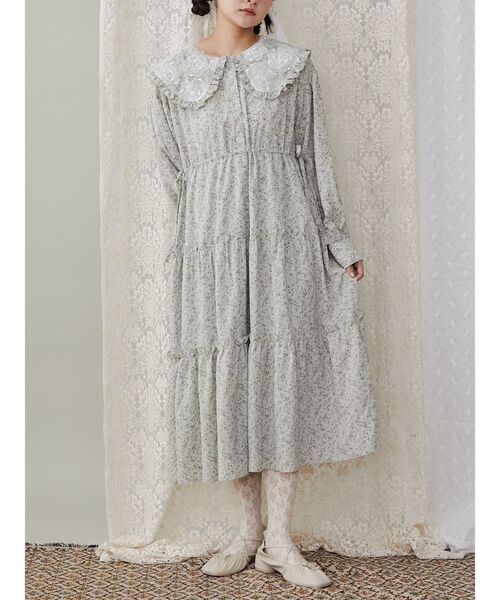 merry jenny（メリージェニー）の「floralレースカラーワンピース（ワンピース・レディース・オフホワイト/ピンク/グリーン・FREE）」の2枚目の写真