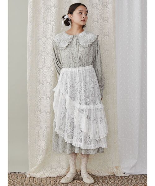 merry jenny（メリージェニー）の「floralレースカラーワンピース（ワンピース・レディース・オフホワイト/ピンク/グリーン・FREE）」の21枚目の写真