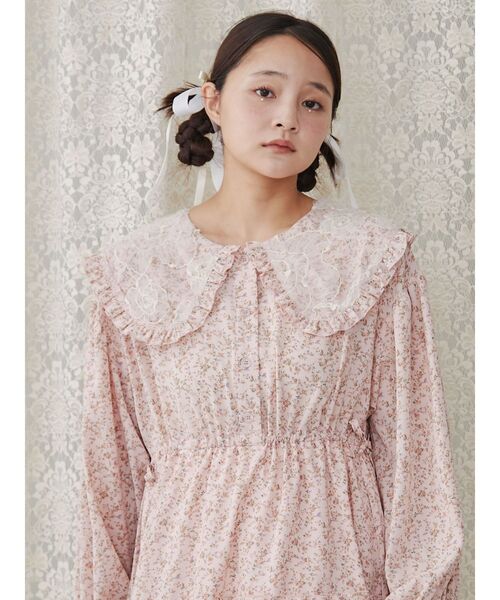 merry jenny（メリージェニー）の「floralレースカラーワンピース（ワンピース・レディース・オフホワイト/ピンク/グリーン・FREE）」の13枚目の写真