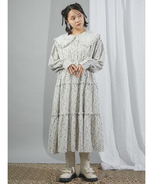 merry jenny（メリージェニー）の「floralレースカラーワンピース（ワンピース・レディース・オフホワイト/ピンク/グリーン・FREE）」の12枚目の写真