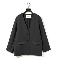 louren/ローレン】notched collar jacket/マットサテンノーカラー