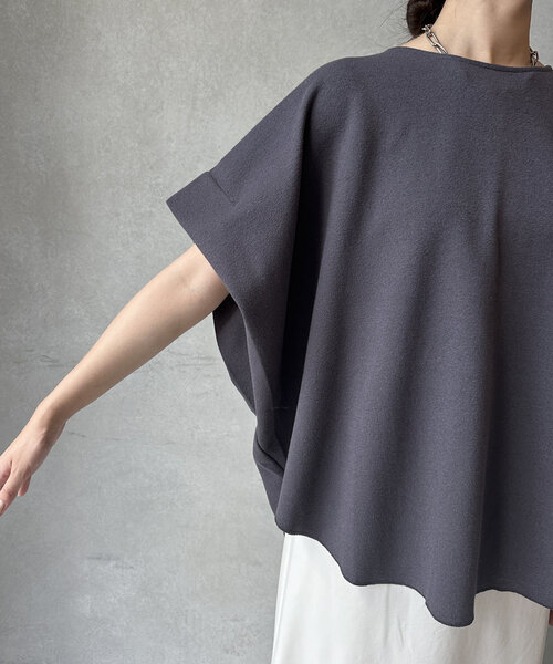 DouDou（ドゥドゥ）の「ダブルフェイスブークレー（Tシャツ/カットソー・レディース・ダークグレー/ブラック/グレイッシュベージュ・FREE）」の16枚目の写真