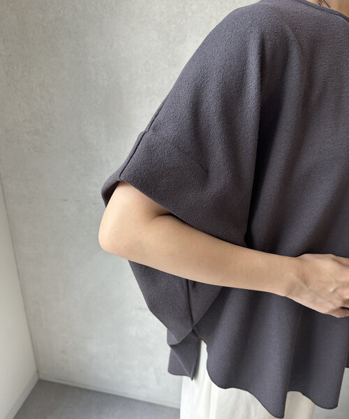 DouDou（ドゥドゥ）の「ダブルフェイスブークレー（Tシャツ/カットソー・レディース・ダークグレー/ブラック/グレイッシュベージュ・FREE）」の17枚目の写真