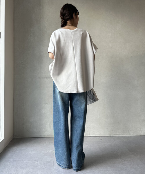 DouDou（ドゥドゥ）の「ダブルフェイスブークレー（Tシャツ/カットソー・レディース・ダークグレー/ブラック/グレイッシュベージュ・FREE）」の12枚目の写真