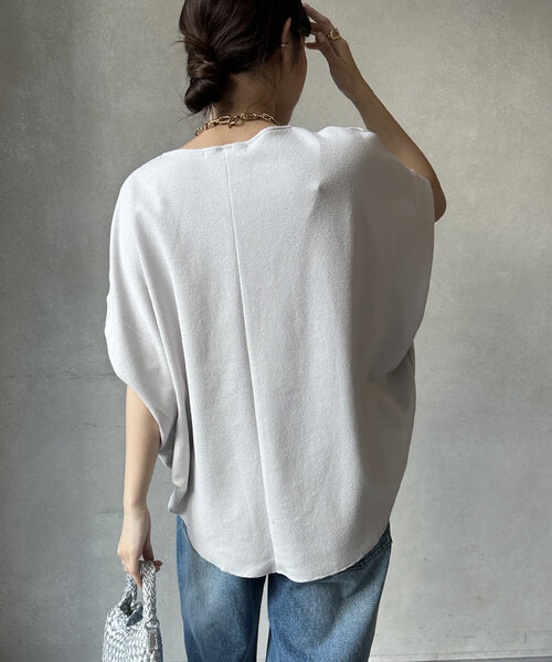 DouDou（ドゥドゥ）の「ダブルフェイスブークレー（Tシャツ/カットソー・レディース・ダークグレー/ブラック/グレイッシュベージュ・FREE）」の9枚目の写真