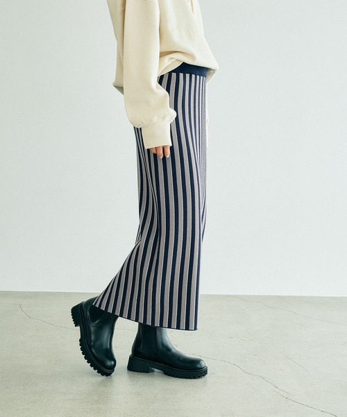 セール】12ゲージストライプニットスカート 133262（スカート