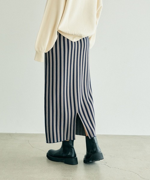 セール】12ゲージストライプニットスカート 133262（スカート