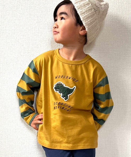 SKAPE（エスケープ）の「ﾎﾞｰｲｽｶｳﾄﾛﾝT（Tシャツ/カットソー・キッズ・ホワイト/イエロー・80ｃｍ/90cm/100cm/110cm/120cm/130cm）」の2枚目の写真