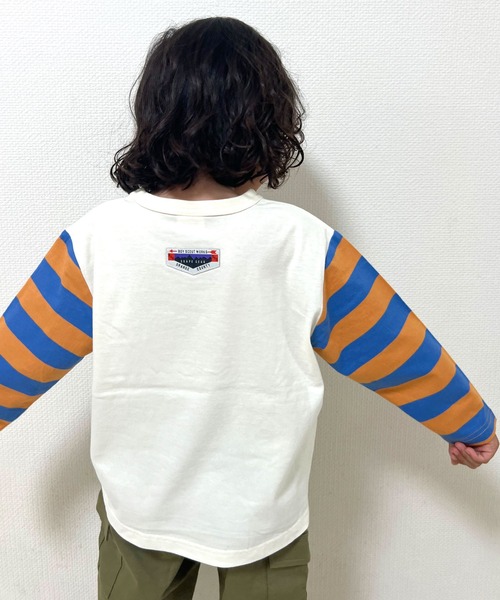 SKAPE（エスケープ）の「ﾎﾞｰｲｽｶｳﾄﾛﾝT（Tシャツ/カットソー・キッズ・ホワイト/イエロー・80ｃｍ/90cm/100cm/110cm/120cm/130cm）」の3枚目の写真