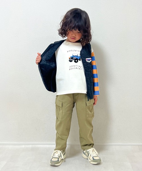 SKAPE（エスケープ）の「ﾎﾞｰｲｽｶｳﾄﾛﾝT（Tシャツ/カットソー・キッズ・ホワイト/イエロー・80ｃｍ/90cm/100cm/110cm/120cm/130cm）」の4枚目の写真