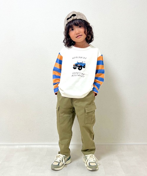 SKAPE（エスケープ）の「ﾎﾞｰｲｽｶｳﾄﾛﾝT（Tシャツ/カットソー・キッズ・ホワイト/イエロー・80ｃｍ/90cm/100cm/110cm/120cm/130cm）」の5枚目の写真
