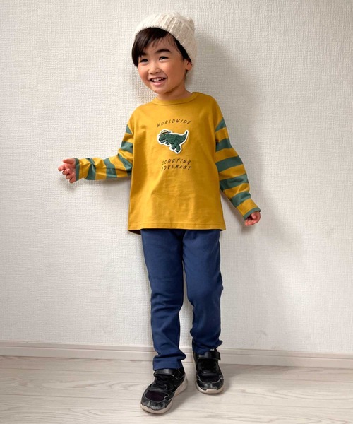 SKAPE（エスケープ）の「ﾎﾞｰｲｽｶｳﾄﾛﾝT（Tシャツ/カットソー・キッズ・ホワイト/イエロー・80ｃｍ/90cm/100cm/110cm/120cm/130cm）」の6枚目の写真