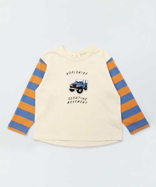 SKAPE（エスケープ）の「ﾎﾞｰｲｽｶｳﾄﾛﾝT（Tシャツ/カットソー・キッズ・ホワイト/イエロー・80ｃｍ/90cm/100cm/110cm/120cm/130cm）」の10枚目の写真