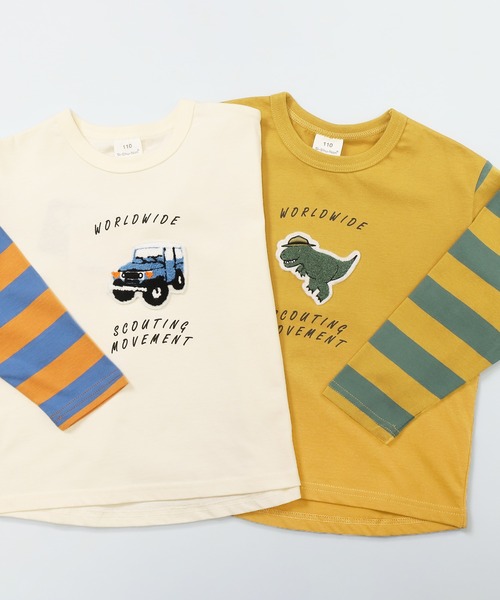 SKAPE（エスケープ）の「ﾎﾞｰｲｽｶｳﾄﾛﾝT（Tシャツ/カットソー・キッズ・ホワイト/イエロー・80ｃｍ/90cm/100cm/110cm/120cm/130cm）」の8枚目の写真