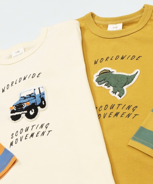 SKAPE（エスケープ）の「ﾎﾞｰｲｽｶｳﾄﾛﾝT（Tシャツ/カットソー・キッズ・ホワイト/イエロー・80ｃｍ/90cm/100cm/110cm/120cm/130cm）」の9枚目の写真