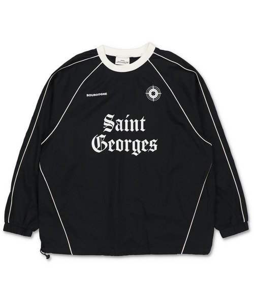 SPINNS（スピンズ）の「ストリート＆グランジ/ゲームシャツデザインナイロンプルオーバー パイピング（スウェット・メンズ・ネイビー/ワイン/ブラック/ブルー/オフホワイト・ONESIZE）」の6枚目の写真