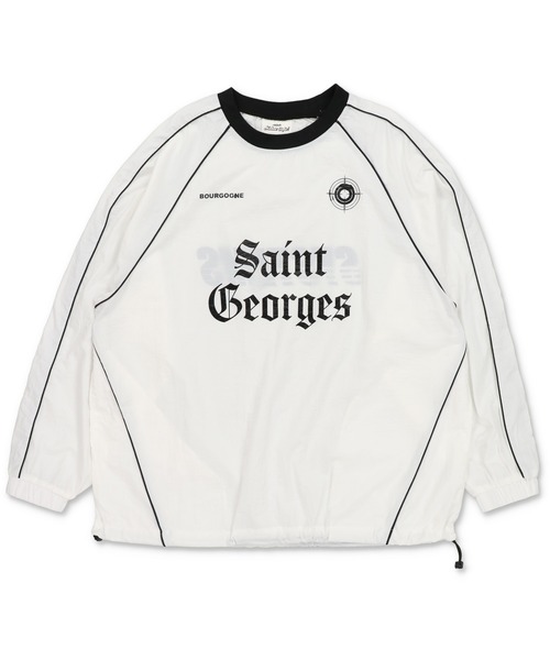 SPINNS（スピンズ）の「ストリート＆グランジ/ゲームシャツデザインナイロンプルオーバー パイピング（スウェット・メンズ・ネイビー/ワイン/ブラック/ブルー/オフホワイト・ONESIZE）」の10枚目の写真