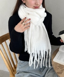 TAO コムデギャルソン フリンジポケットマフラー ホワイト アイボリー TAO コムデギャルソン フリンジポケットマフラー ホワイト アイボリー