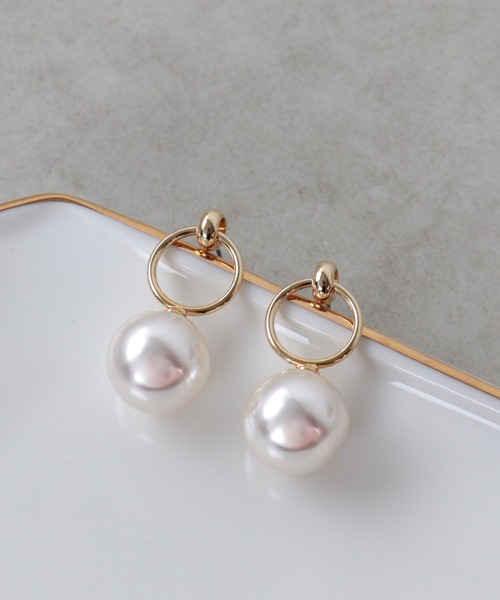 セール】16㎜パールリングピアス（ピアス（両耳用））｜Three Four