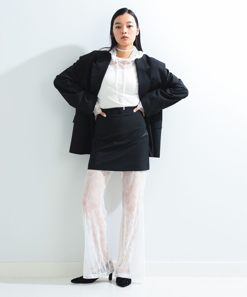 Ray BEAMS（レイビームス）の「カット アウト ミニスカート（スカート・レディース・シルバー/ブラック・0/1）」の10枚目の写真