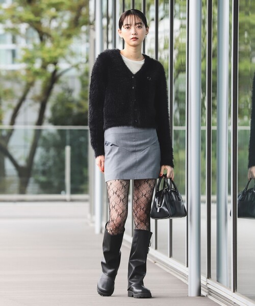 Ray BEAMS（レイビームス）の「カット アウト ミニスカート（スカート・レディース・シルバー/ブラック・0/1）」の3枚目の写真