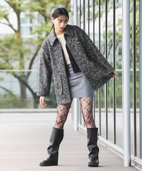 Ray BEAMS（レイビームス）の「カット アウト ミニスカート（スカート・レディース・シルバー/ブラック・0/1）」の5枚目の写真