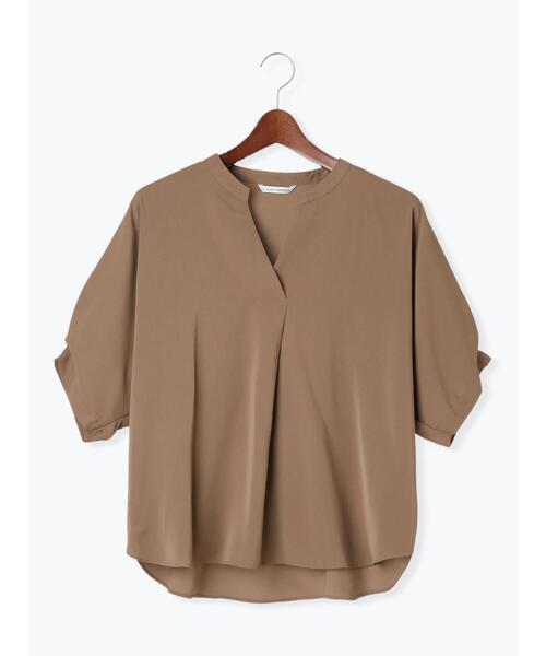 Te chichi TERRASSE（テチチテラス）の「【イージーケア】ドルマンスキッパーブラウス（シャツ/ブラウス・レディース・チャコールグレー/ブラック/モカ・F）」の11枚目の写真