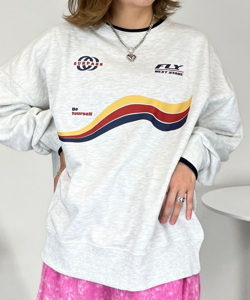 sevens(セブンズ)の「【sevens】ラインリブスポーティーロゴスウェット(スウェット・レディース・ホワイト/オートミール/ブラック・FREE)」の3枚目の写真