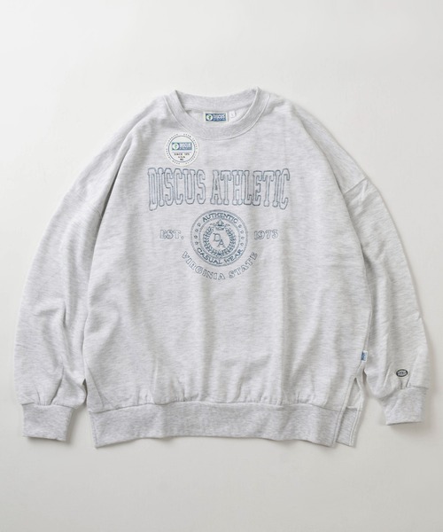 DISCUS ATHLETIC(ディスカス アスレチック)の「【DISCUS/ディスカス】2type カレッジロゴ フロント刺繍デザイン ビッグシルエット クルーネックスウェット/トレーナー(スウェット・レディース・クリーム/ダークブラウン/チャコールグレー/オートミール・L/M)」の5枚目の写真