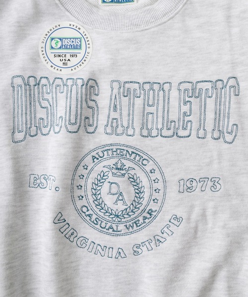 DISCUS ATHLETIC(ディスカス アスレチック)の「【DISCUS/ディスカス】2type カレッジロゴ フロント刺繍デザイン ビッグシルエット クルーネックスウェット/トレーナー(スウェット・レディース・クリーム/ダークブラウン/チャコールグレー/オートミール・L/M)」の9枚目の写真