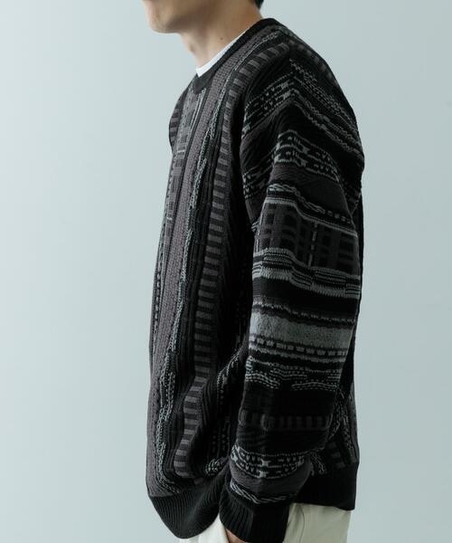 ITEMS URBANRESEARCH(アイテムズ アーバンリサーチ)の「マルチジャカード クルーネックニット(ニット/セーター・メンズ・ブラック/ブラウン・MEDIUM/LARGE)」の21枚目の写真