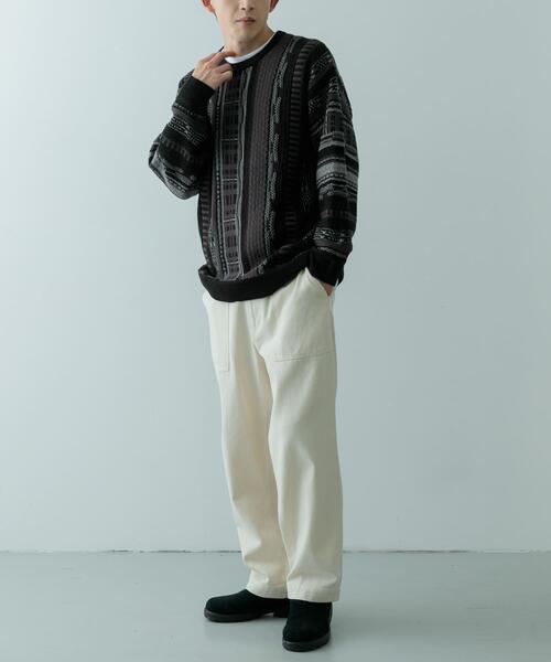 ITEMS URBANRESEARCH(アイテムズ アーバンリサーチ)の「マルチジャカード クルーネックニット(ニット/セーター・メンズ・ブラック/ブラウン・MEDIUM/LARGE)」の20枚目の写真