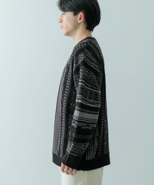 ITEMS URBANRESEARCH(アイテムズ アーバンリサーチ)の「マルチジャカード クルーネックニット(ニット/セーター・メンズ・ブラック/ブラウン・MEDIUM/LARGE)」の18枚目の写真