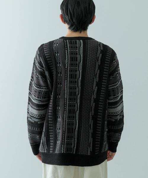 ITEMS URBANRESEARCH(アイテムズ アーバンリサーチ)の「マルチジャカード クルーネックニット(ニット/セーター・メンズ・ブラック/ブラウン・MEDIUM/LARGE)」の17枚目の写真