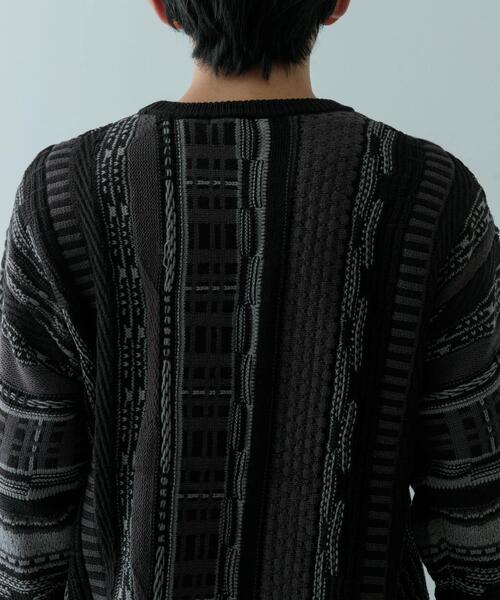 ITEMS URBANRESEARCH(アイテムズ アーバンリサーチ)の「マルチジャカード クルーネックニット(ニット/セーター・メンズ・ブラック/ブラウン・MEDIUM/LARGE)」の14枚目の写真