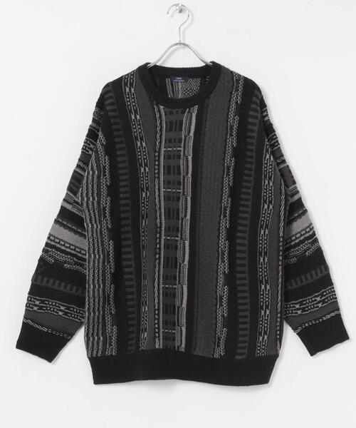ITEMS URBANRESEARCH(アイテムズ アーバンリサーチ)の「マルチジャカード クルーネックニット(ニット/セーター・メンズ・ブラック/ブラウン・MEDIUM/LARGE)」の13枚目の写真