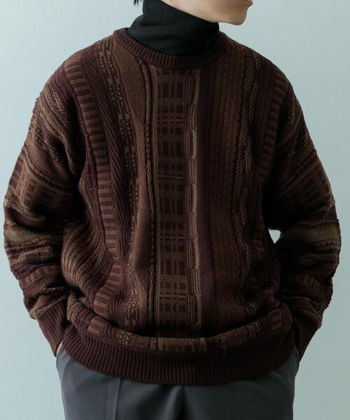 ITEMS URBANRESEARCH(アイテムズ アーバンリサーチ)の「マルチジャカード クルーネックニット(ニット/セーター・メンズ・ブラック/ブラウン・MEDIUM/LARGE)」の11枚目の写真