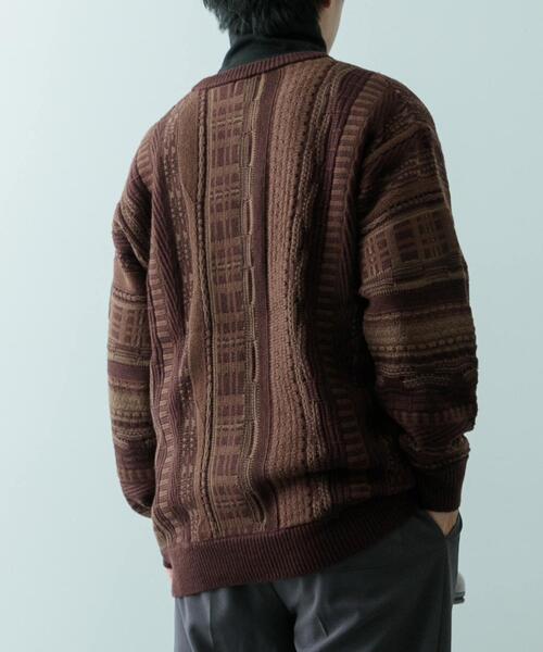 ITEMS URBANRESEARCH(アイテムズ アーバンリサーチ)の「マルチジャカード クルーネックニット(ニット/セーター・メンズ・ブラック/ブラウン・MEDIUM/LARGE)」の9枚目の写真