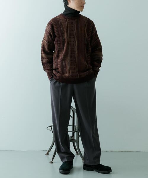 ITEMS URBANRESEARCH(アイテムズ アーバンリサーチ)の「マルチジャカード クルーネックニット(ニット/セーター・メンズ・ブラック/ブラウン・MEDIUM/LARGE)」の8枚目の写真
