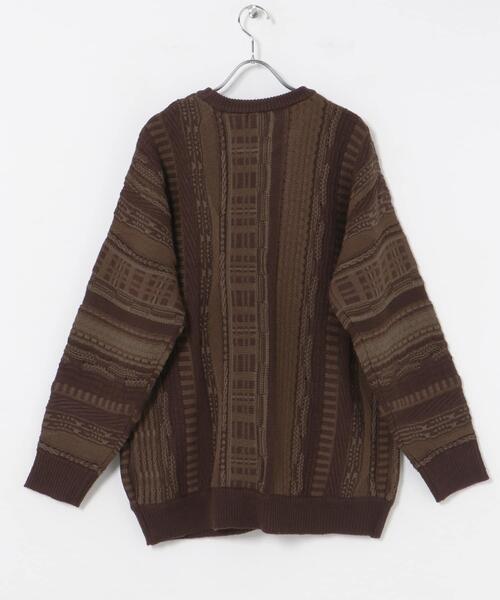 ITEMS URBANRESEARCH(アイテムズ アーバンリサーチ)の「マルチジャカード クルーネックニット(ニット/セーター・メンズ・ブラック/ブラウン・MEDIUM/LARGE)」の5枚目の写真