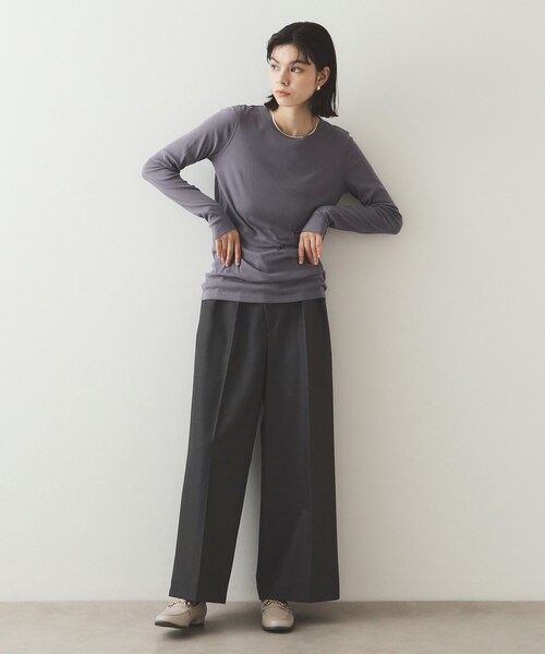 OPAQUE.CLIP(オペークドットクリップ)の「◆シアーコットン クルーネックカットソー【洗濯機洗い可】(Tシャツ/カットソー・レディース・ブラック/グレー/オフホワイト・40/38/42)」の13枚目の写真