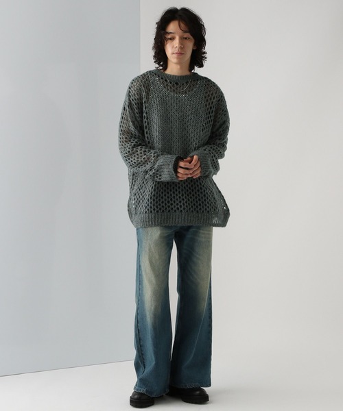 HARE（ハレ）の「モヘアメッシュニットプルオーバー(HARE)（ニット/セーター・メンズ・ブラック/イエロー/ブルー・FREE）」の8枚目の写真