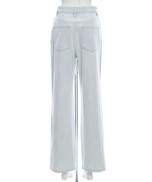 clear（クリア）の「ラインストーンリボンデニムパンツ [低身長用サイズ有 スタイルアップ 甘めデザイン 美シルエット]≪2024AW新作≫（デニムパンツ・レディース・ライトブルー・S/M/XS）」の9枚目の写真