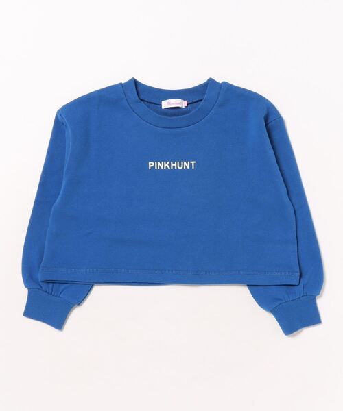 PINKHUNT（ピンクハント）の「PINKHUNT ピンクハント 通販限定 ハートロゴショート丈 トレーナー 0034K（スウェット・キッズ・ホワイト/ブルー/ブラック・120cm/130cm/140cm/150cm/160cm）」の4枚目の写真